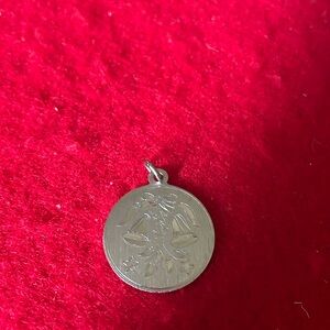 Vintage Wedding Bells Charm-Sterling Silver-Round-Dangle